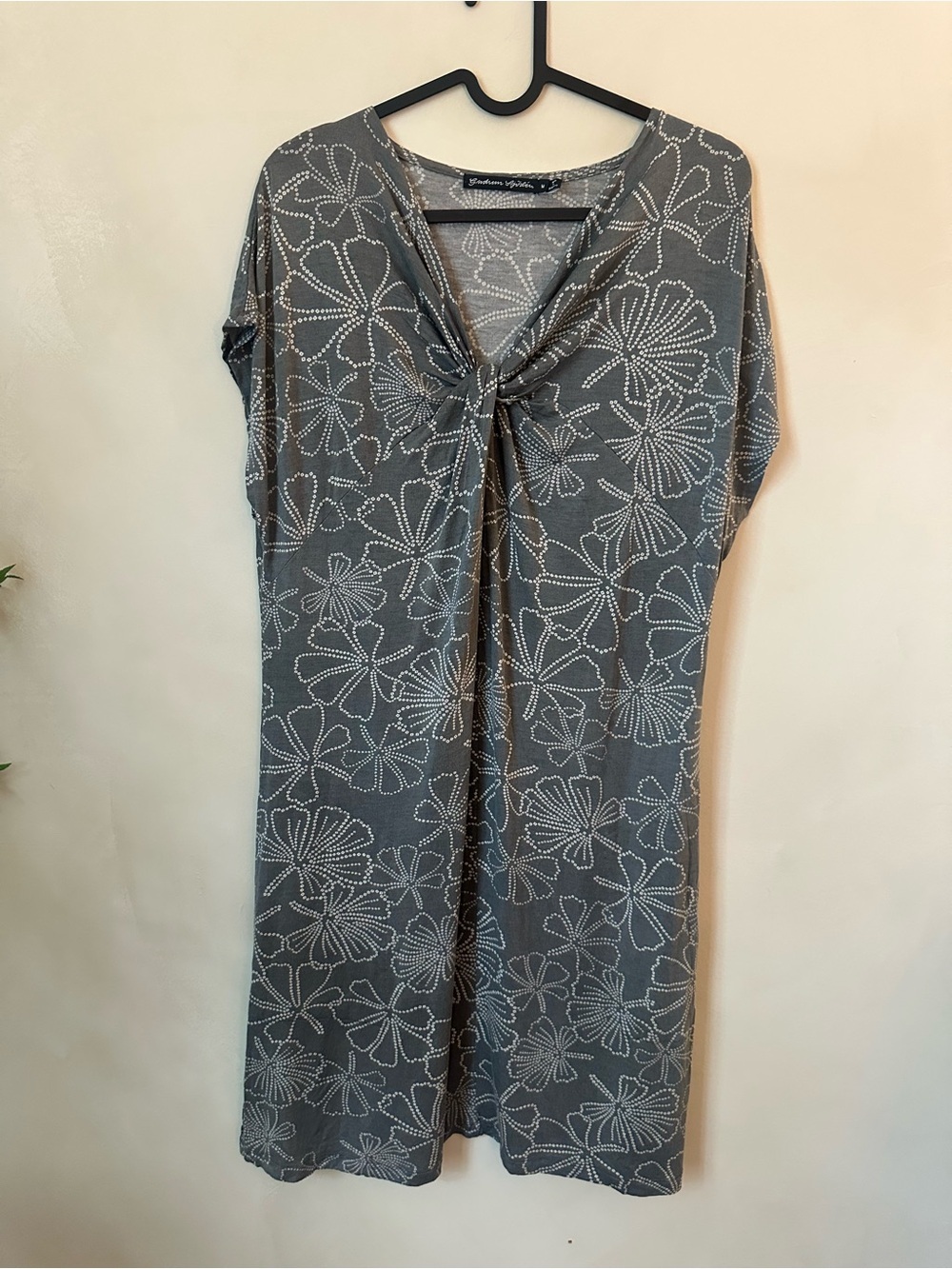 Gudrun Sjoden Organic Modal Grey Summer Short Sleeve Casual Dress Tunic Size M